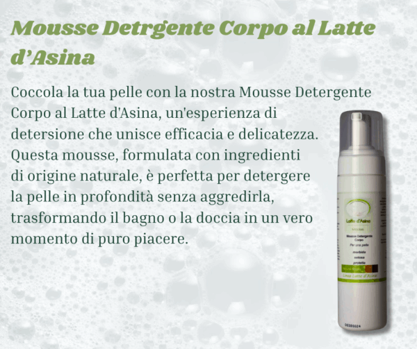 Mousse Detergente Corpo al Latte d'Asina - immagine 2