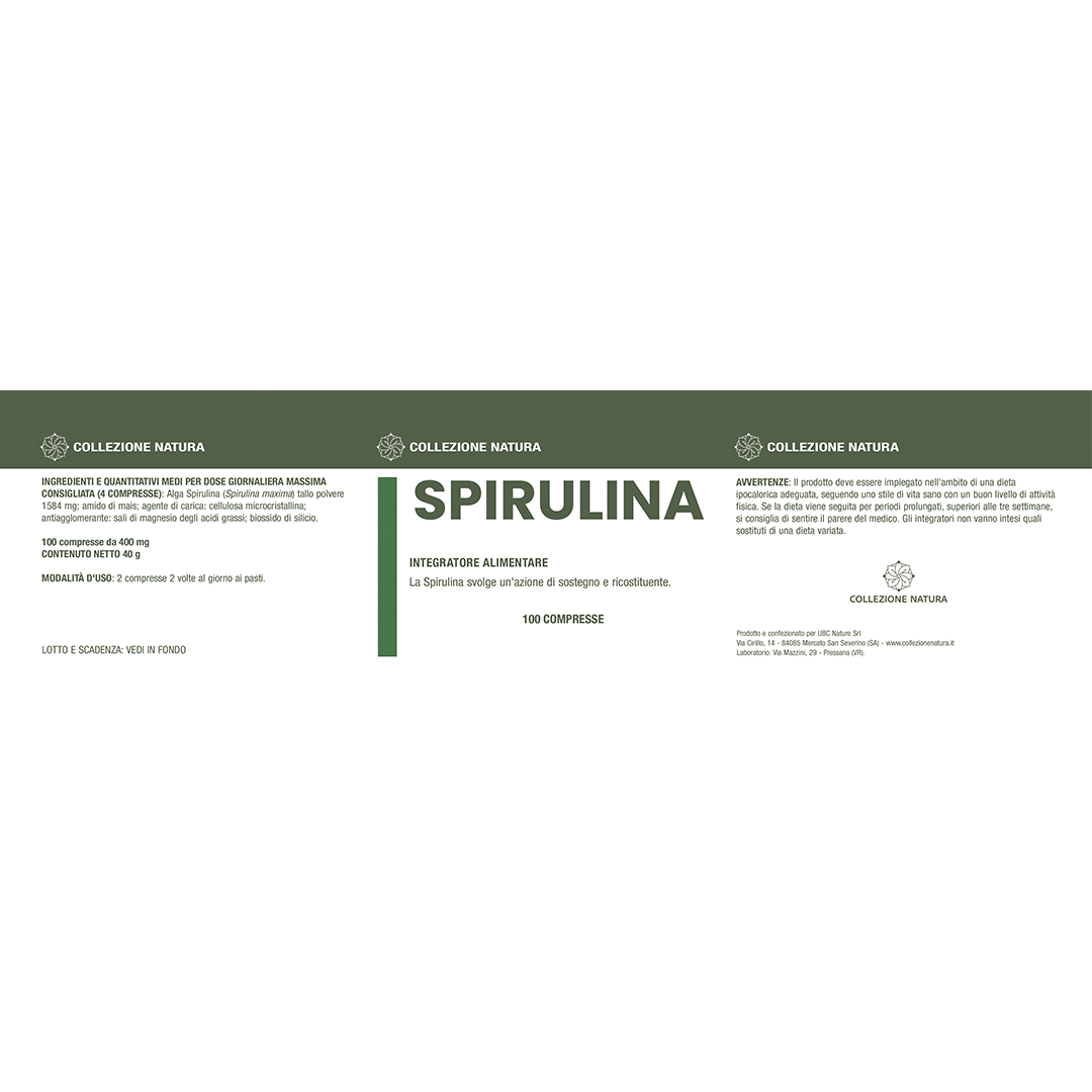 Spirulina integratore alimentare 100 compresse Collezione Natura